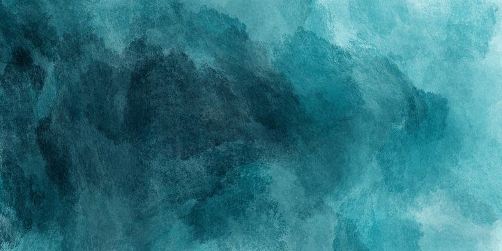 Abstract teal and black watercolor background.