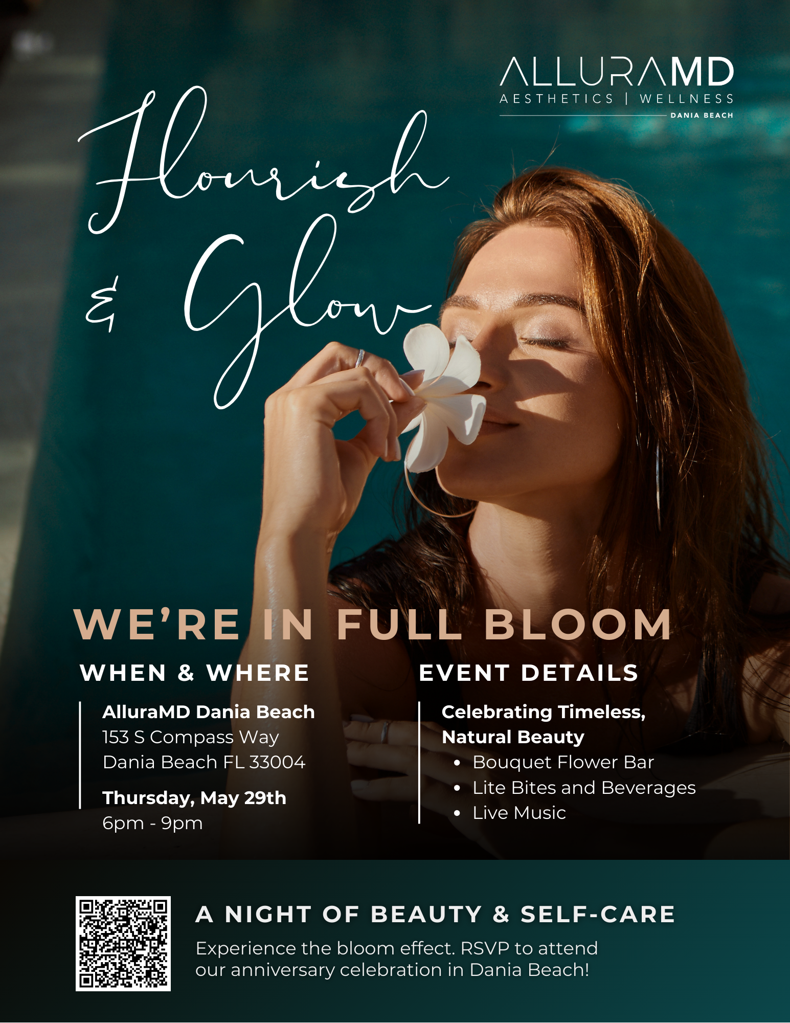 Event flyer for beauty and self-care celebration.