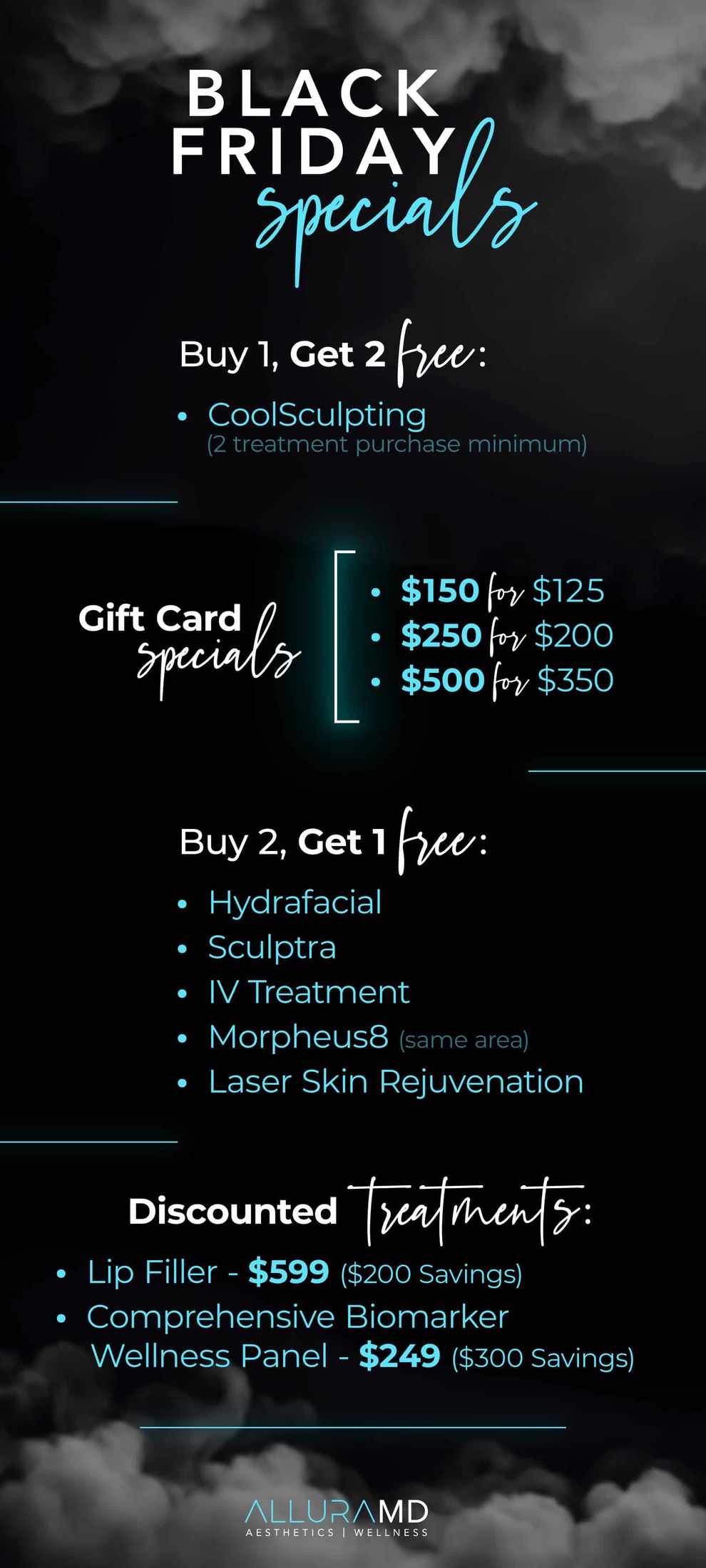 Black Friday specials for aesthetic treatments and discounts