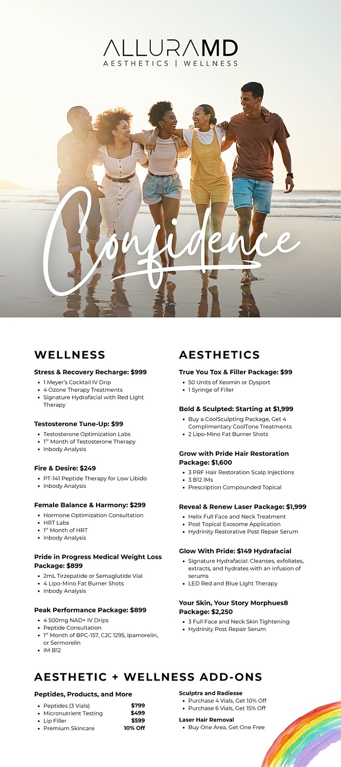 med spa patient model in stylish summer outfit posing indoors.