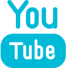YouTube logo in blue color scheme.