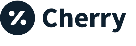 Cherry logo with percentage symbol.