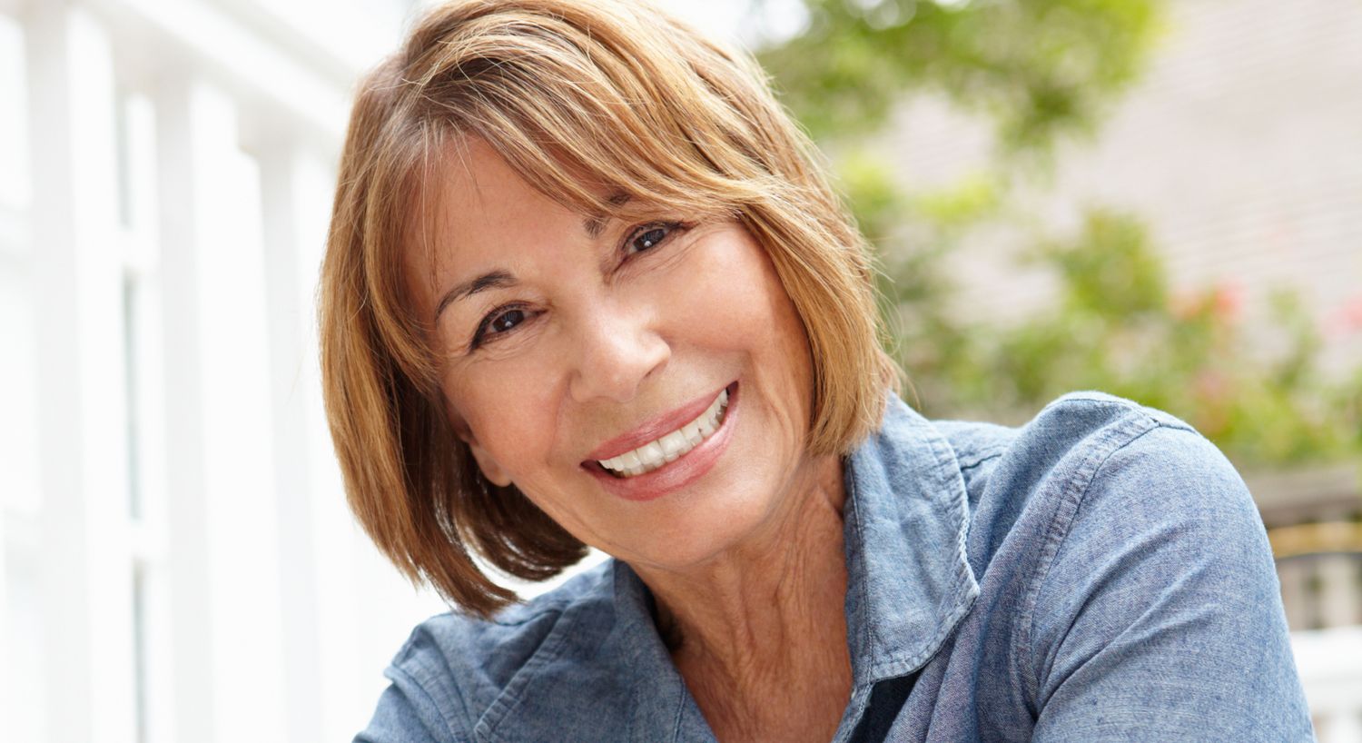 Hormone Replacement Therapy patient model in a jean shirt