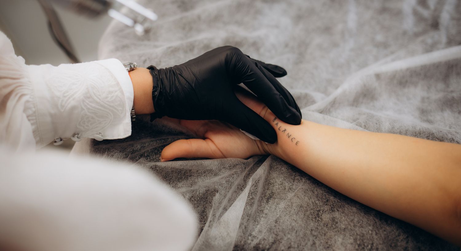 Laser Tattoo Removal removal patient model receiving treatment at a med spa