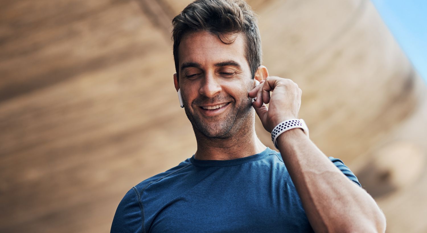 PRP Hair Restoration patient model hiking in a canyon