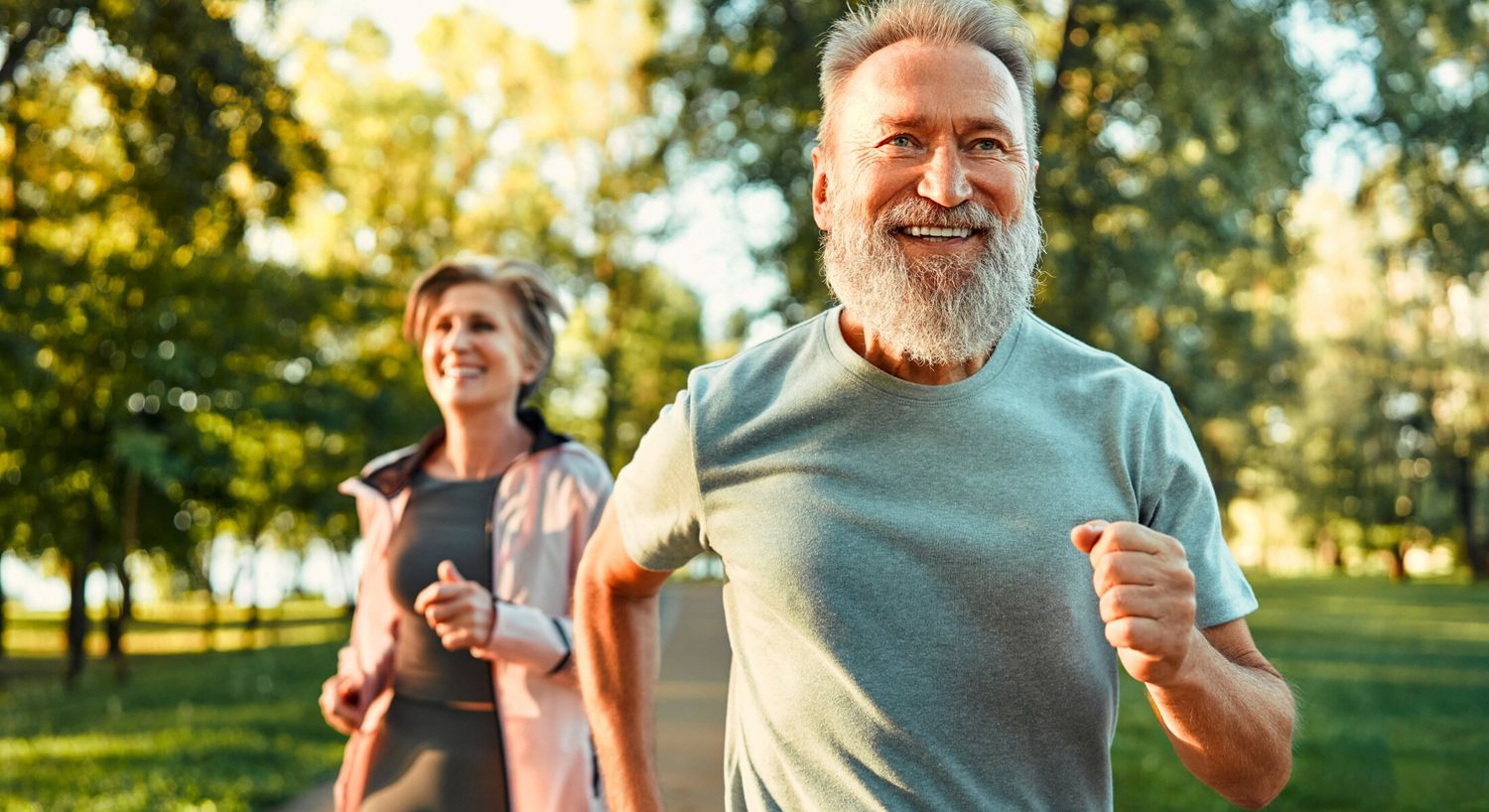Cold And Flu IV therapy patient model couple jogging in the park